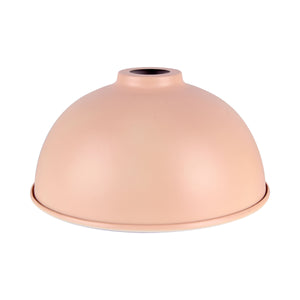 Large Dome Shaped Vintage Metal Lampshade – Pastel Pink