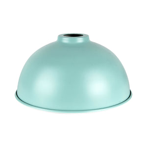 Large Dome Shaped Vintage Metal Lampshade – Pastel Blue
