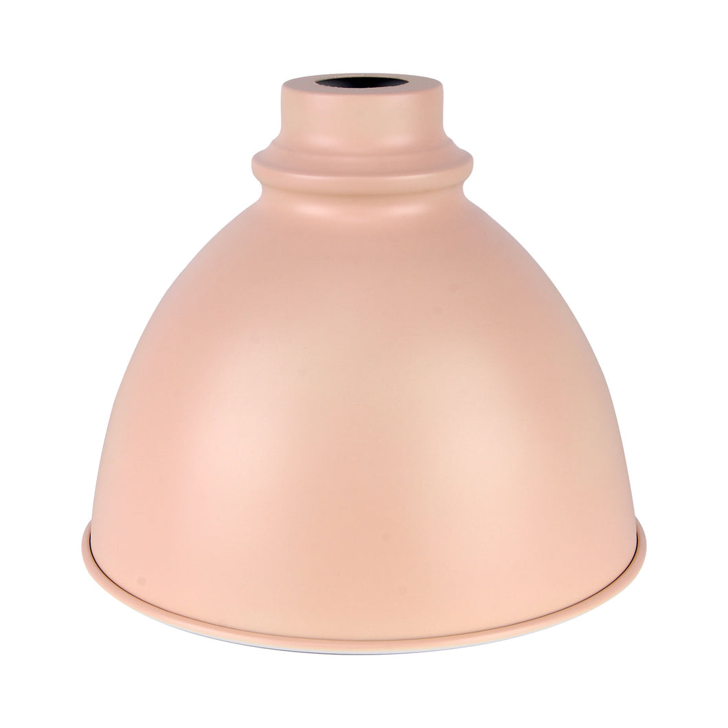 Bell Shaped Vintage Metal Lampshade - Pastel Pink