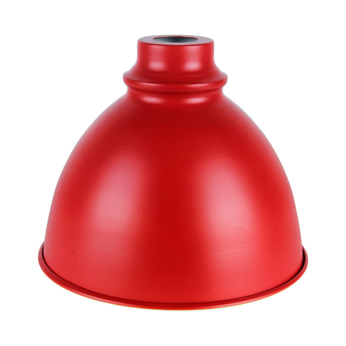 Bell Shaped Vintage Metal Lampshade - Rosy Red