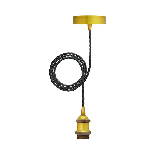 Opus Antique Gold Ceiling Pendant Light ES E27 Lampholder