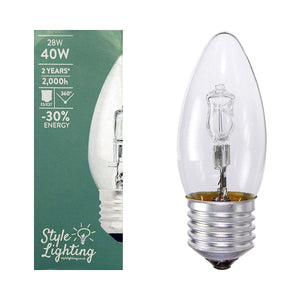 Candle 28W (=40w) Energy Saving Halogen E27 - 10 pack
