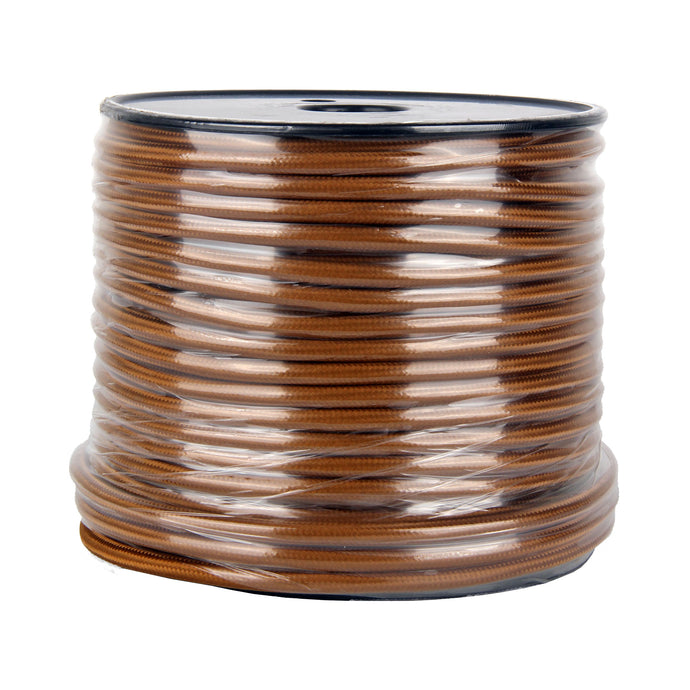 Brown Bronze Braided Fabric Cable 1 metre – 3 Core 0.75mm