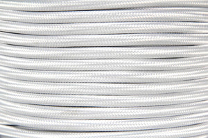 White Braided Fabric Cable 1 metre – 3 Core 0.75mm