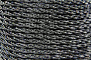 Black Twisted Fabric Cable 1 metre – 3 Core 0.75mm
