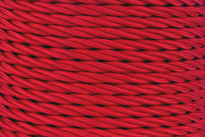 Ruby Red Twisted Fabric Cable 1 metre – 3 Core 0.75mm