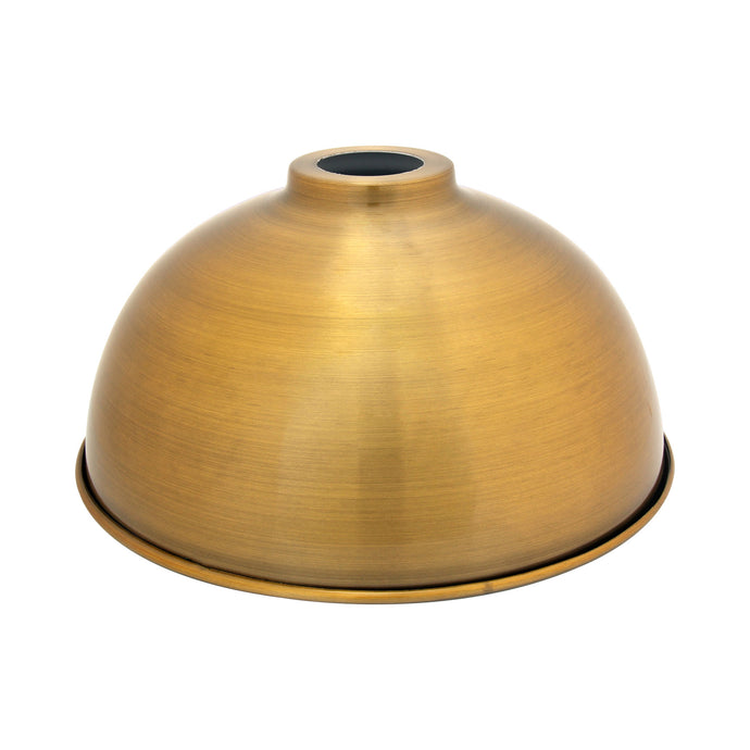 Large Dome Shaped Vintage Metal Lampshade – Brushed Brown Bronze