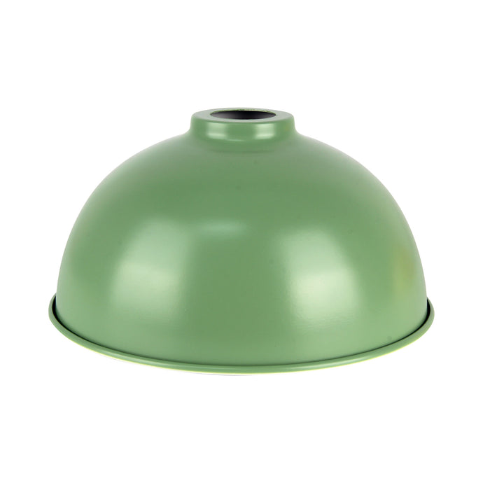Large Dome Shaped Vintage Metal Lampshade – Pastel Green