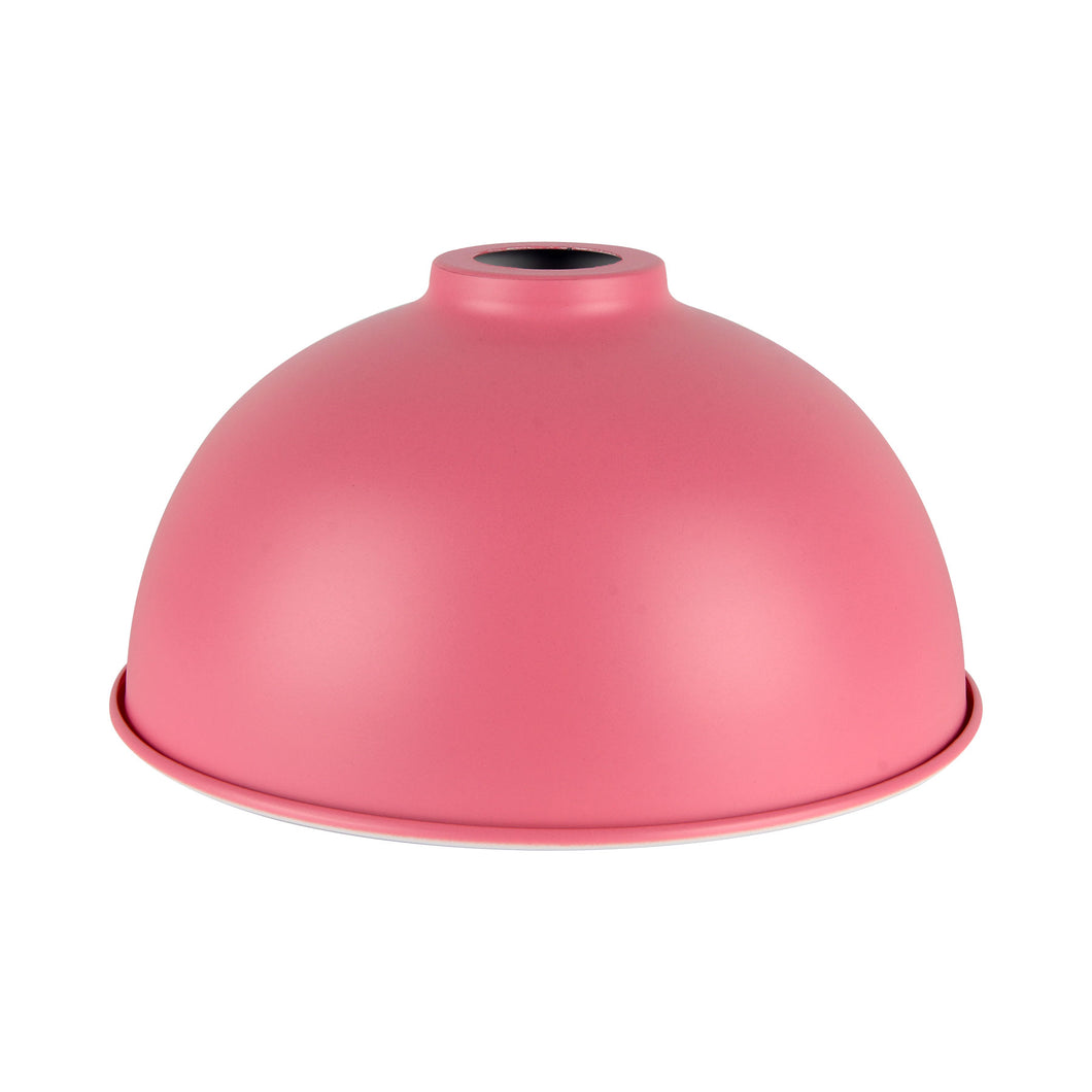 Large Dome Shaped Vintage Metal Lampshade – Pink