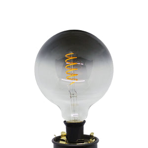 Gradually Smoky Glass Large Globe Spiral Filament LED Bulb - Warm Glow