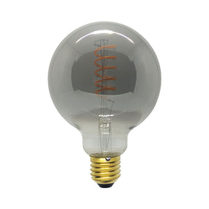 Smoky Globe 95mm Spiral Filament LED ES E27 Screw Dimmable