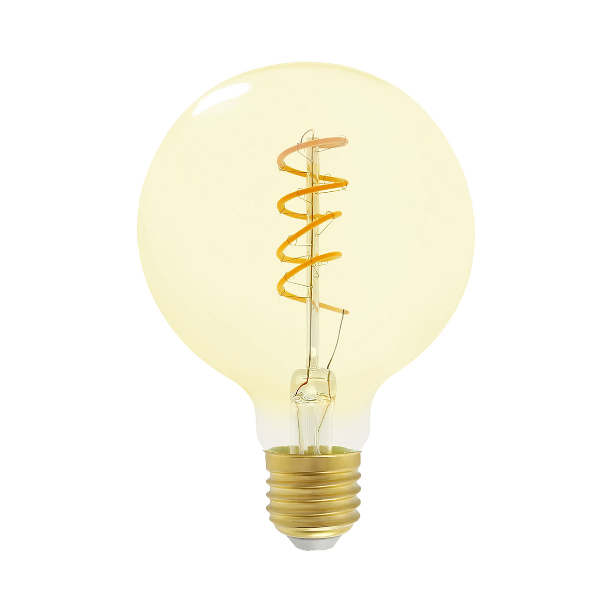 Gold 4W LED 95mm Globe Spiral Filament E27 ES Screw Dimmable – Castello ...