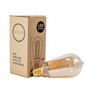 Gold Pear Filament LED Bulb 3.5W ES E27 Screw Cap Dimmable