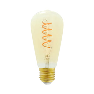 Gold Pear LED 4W Spiral Filament ES E27 Screw Cap Dimmable